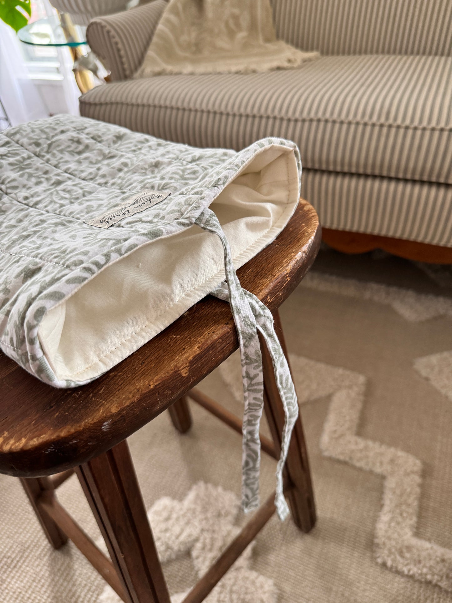 Sage Paisley Tie Pouch