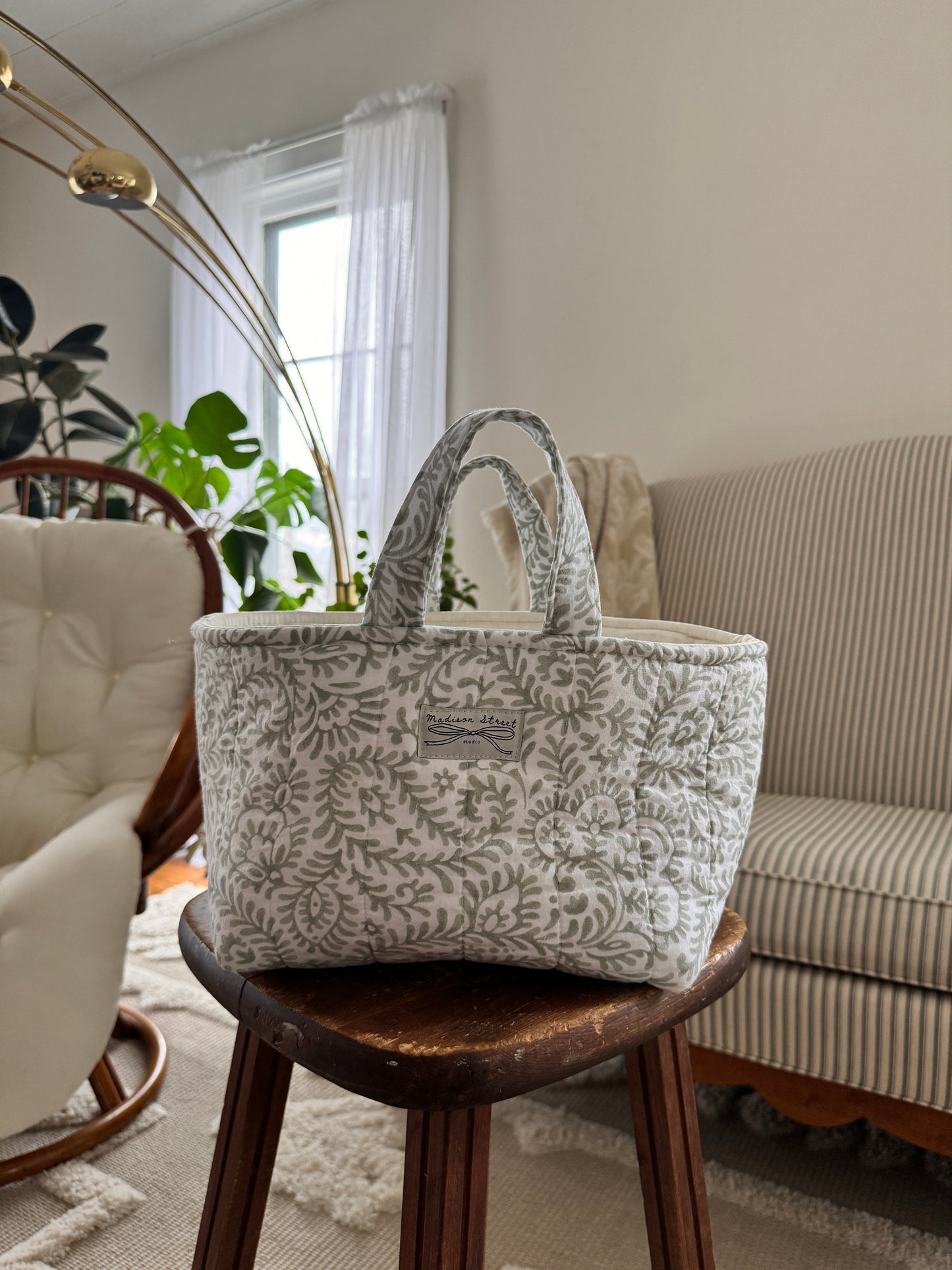 Sage Paisley Market Tote