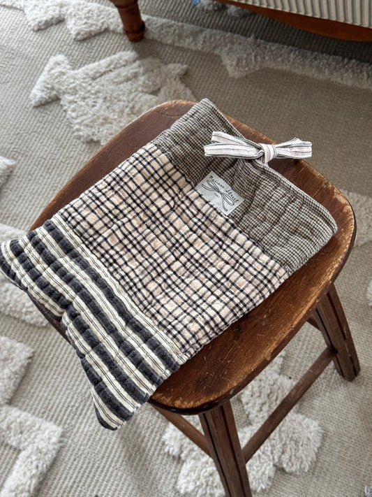 Blue Striped Tie Pouch