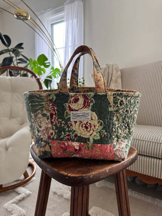 Vintage Floral Market Tote