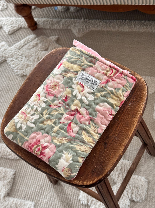 Sage Floral Tie Pouch