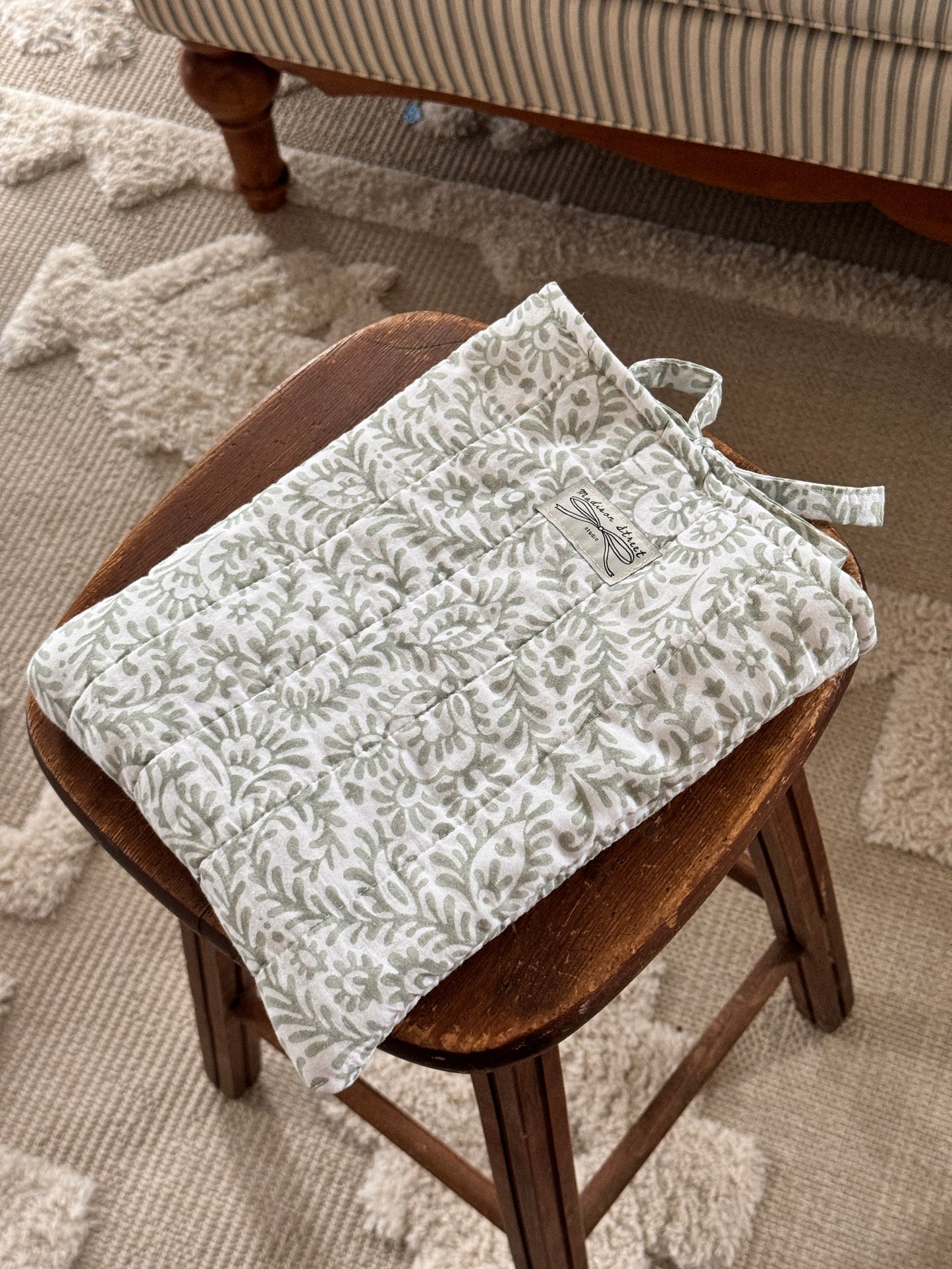 Sage Paisley Tie Pouch